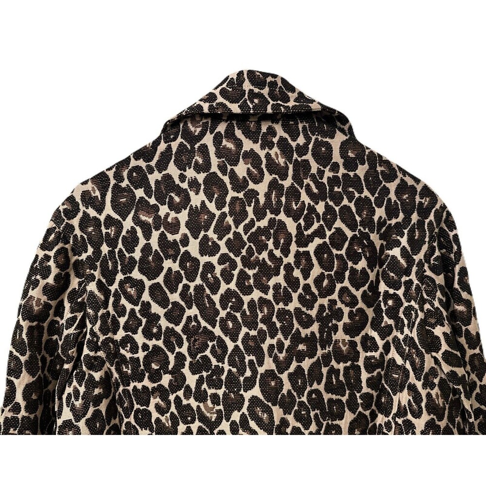 NWOT Victor Alfaro Womens Size XS Leopard Jacquard Long Coat Oversized Fit - Picture 8 of 12
